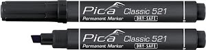 Permanent marker Classic black line width 2-6 mm tapered nib PICA