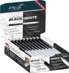 Markeerstift classic FOR ALL Black&White lengte 24 cm 2B dubbelzijdig gepunt PICA