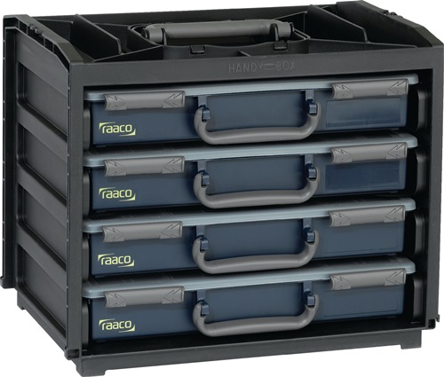 Safe box for component box W376xD310xH265mm 4 compartments with component boxes