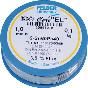 Fil d'apport de soudure ISO-Core® EL 1 mm 100 g S-Sn60Pb40 FELDER