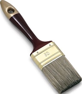 Glaze brush 2 inch 50 mm dark mixed bristles, brass tradesmen