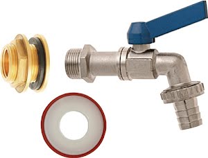 Rain barrel connection set brass IT 1/2 inch nominal size GEKA