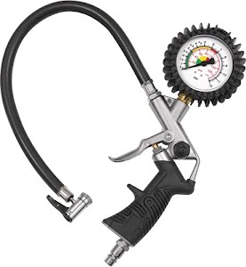 Hand tyre inflator pressure gauge uncalibrated, with lever plug DN 7.2 RIEGLER