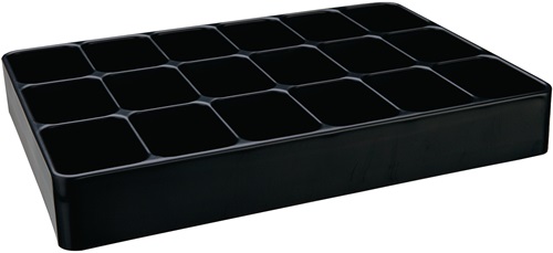 Insert LOGS 136 H48xW338xD238mm black plastic 18-compartment LOGS