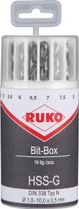 Drill bit set 19-part x 1–10 mm 0.5 mm RUKO