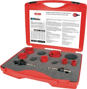 Keyhole saw set 8-part 19–57 mm cutting depth 38 mm HSS bi metal RUKO