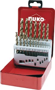 Twist drill set DIN 338 nominal dm 1–10 x 0.5 mm HSS-Co5 RUKO