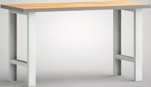 Workbench W1500xD700xH840 mm beech multiplex light grey, RAL 7035 KLW-LUTZ BETRIEBSEINRICHTUNGEN