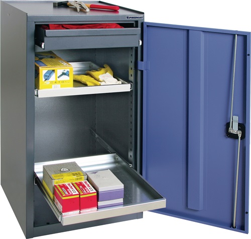 Tool/accessories cabinet H1000xW500xD500 mm 1 drawer, 2 shelves anthracite grey/