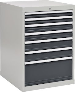 Armoire à tiroirs H1019xl705xP736 mm gris clair/gris anthracite 7 tiroirs 2x75,