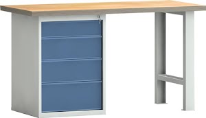 Workbench PW 700 W1500xD700xH840mm beech multiplex light grey, RAL 7035 KLW-LUTZ BETRIEBSEINRICHTUNGEN