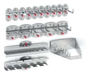 Gereedschaphouder-assortiment BxH mm 7 haken/3 dubb.haken/3 houders 18-dlg