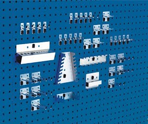 Gereedschaphouder-assortiment BxH mm 10 haken/10 dubb.haken/20 div.houders 40 BOTT