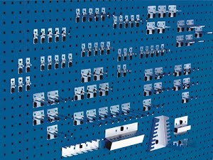 Gereedschaphouder-assortiment BxH mm 15 haken/25 dubb.haken/40 houders 80 BOTT