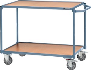 Promat Tafelwagen 2 laadvlakken L850xB500mm duifblauw, RAL 5014 drgverm.300 kg schuifbe