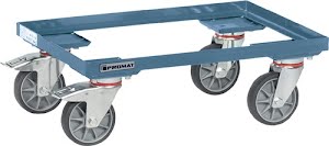 Box dolly load capacity 250 kg TPE tyres L605xW405mm angle pigeon blue PROMAT