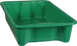 Rotating stackable container PP green L590xW380xH135 mm