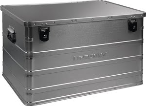 Promat Aluminium box L790xB560xH475mm 184 l met klapdeksel en cilinderslot