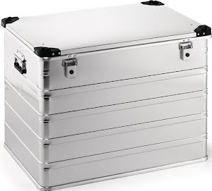 Aluminium box L782xB585xH620mm 240 l met klapdeksel en stapelhoeken