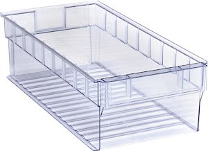 Promat Shelf container L500xW235xH145mm transparent SAN