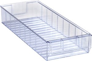 Promat Shelf container L500xW183xH81mm transparent SAN