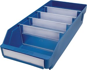 Shelf container L400xW180xH95 mm blue PP