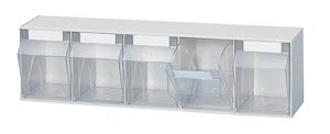 Casier transparent H164xl600xP134 mm 5 x C plastique blanc LOCKWEILER