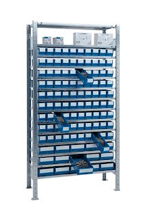 Shelving unit H2000xW1000xD400mm base shelf 14 steel bases 90 x 3, 15 x 4 blue