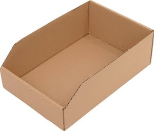 Shelf container L300xW200xH100 mm brown 1-fluted cardboard