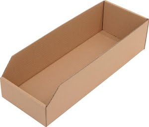 Boîte pour étagère L400xl150xH100mm brune carton à simple cannelure