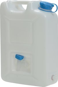 Waterjerrycan 22 l HD-PE stapelbaar, met uitloopkraan H495xB350xD165mm HÜNERSDORFF