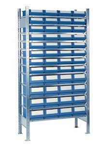 Shelving unit H2000xW1000xD500mm add-on shelf 12 steel bases 32 x 8, 16 x 9