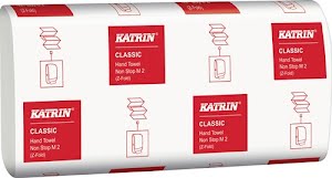 Toalha de papel dobrada Katrin Classic M 2 de 2 camadas branca C203 mm x L240 mm aprox. 4000