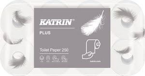 Toiletpapier Katrin Plus 250 3-laags 48 rollen à 250 vellen = 12.000 vellen KATRIN