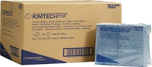 Process wipe KIMTECH 7622 L381xW490approx. mm blue 1-ply, quarter-folded 12 bags