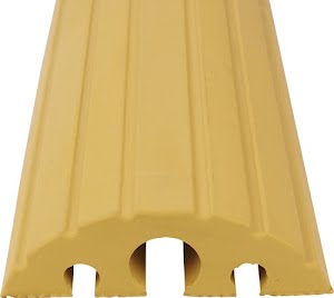 Hose and cable bridge L1200xW210xH65mm yellow solid rubber