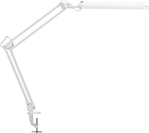 Desk lamp metal/plastic white max. height 380 mm with table clamp with LED