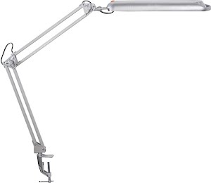 Desk lamp metal/plastic silver max. height 380 mm with table clamp with LED