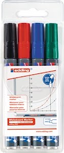 Whiteboardmarker 250 zwart/rood/blauw/groen streepbreedte 1,5-3 mm ronde punt EDDING