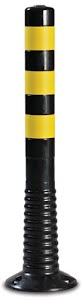 Security post TPU black/yellow dm 80 mm for screwing on w. fixing material heigh