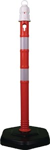 Security post PPC red/white dm 63 mm for erecting with eyelet