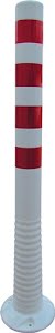 Security post TPU white/red dm 80 mm for screwing on w. fixing material height a