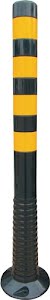 Security post TPU black/yellow dm 80 mm for screwing on w. fixing material heigh