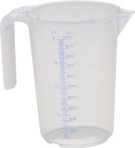 Pichet doseur 1000 ml polypropylène transparent D117xH165 mm poignée ouverte HÜNERSDORFF