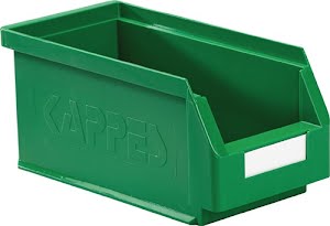 Magazijnbak L290xB140xH130mm PE groen KAPPES