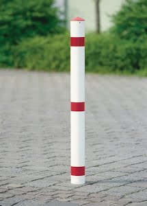 Security post red-white steel diameter 76 mm URBANUS