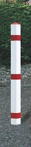 Security post red-white steel with base socket URBANUS