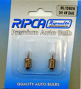 Ripca Lamp 24V 4W, BA9S, 249 2 stuks