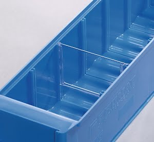 Promat Divider for shelf container width 91 mm Styrolux depthransparent 10/bag