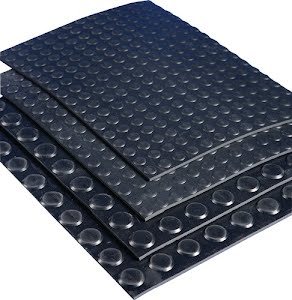 Rubber mat with flat pimples ElaQprem width 1.2 m length 10 m 3 mm MÖLLER